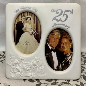 Then and Now 25th Anniversary Porcelain Frame